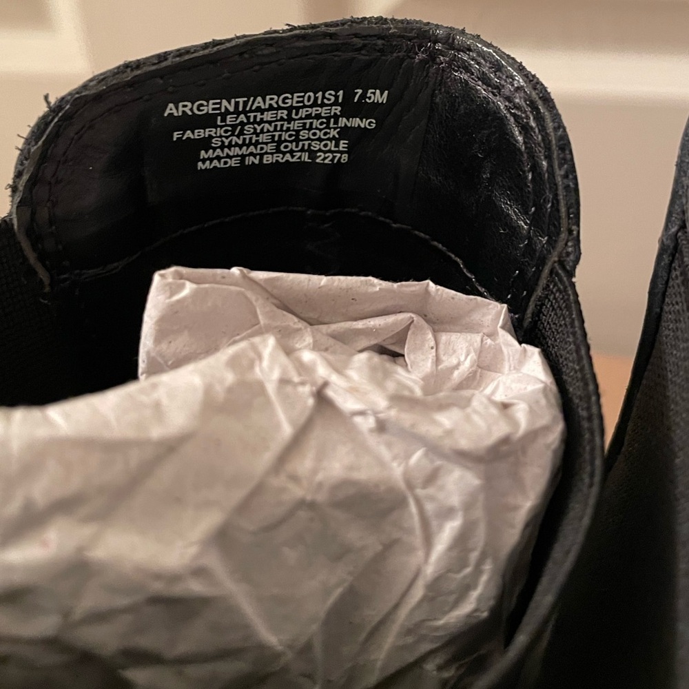 STEVE MADDEN Womens Black Pull Tab Argent Toe Block Heel Leather Chelsea 7.5 - Picture 4 of 8